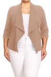 Moa Collection Plus size Solid waist length jacket in a loose fit