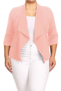 Moa Collection Plus size Solid waist length jacket in a loose fit