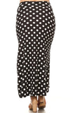 Moa Collection Plus size Polka dot  maxi length skirt