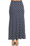 Moa Collection Plus size Polka dot  maxi length skirt