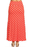 Moa Collection Plus size Polka dot  maxi length skirt