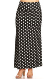 Moa Collection Plus size Polka dot  maxi length skirt