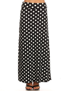 Moa Collection Polka dot maxi length skirt