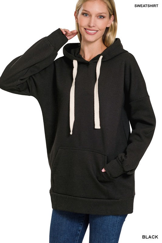 ZENANA OVERSIZED HOODIE LONGLINE SWEATSHIRT