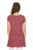 Moa Collection Polka dot print short sleeve relaxed fit tunic