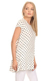 Moa Collection Polka dot print short sleeve relaxed fit tunic