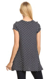 Moa Collection Polka dot print short sleeve relaxed fit tunic