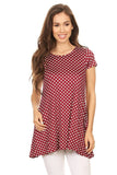 Moa Collection Polka dot print short sleeve relaxed fit tunic