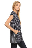 Moa Collection Polka dot print short sleeve relaxed fit tunic