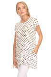 Moa Collection Polka dot print short sleeve relaxed fit tunic