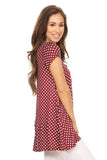 Moa Collection Polka dot print short sleeve relaxed fit tunic