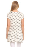 Moa Collection Polka dot print short sleeve relaxed fit tunic