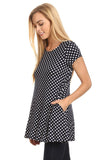 Moa Collection Polka dot print short sleeve relaxed fit tunic