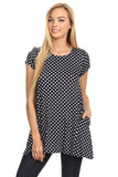 Moa Collection Polka dot print short sleeve relaxed fit tunic