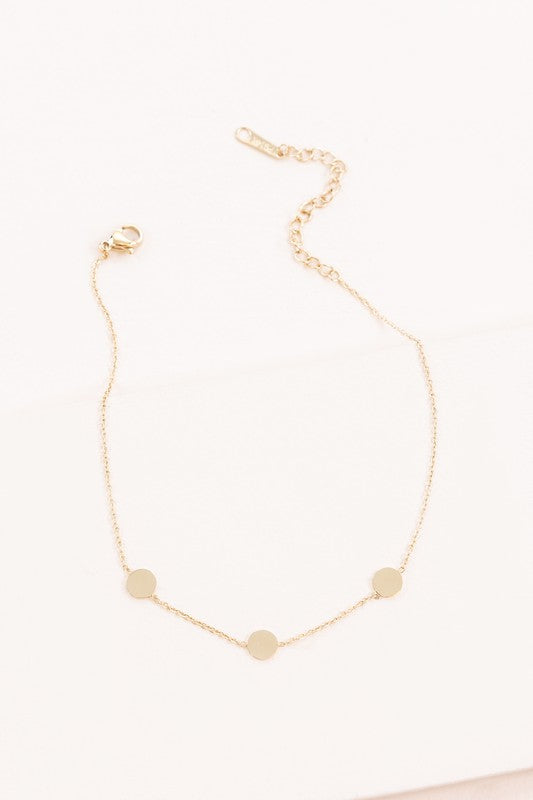 Gold Disc Trio Anklet