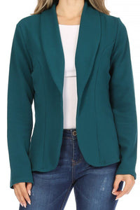 Moa Collection Open front Long sleeves Casual fitted style blazer