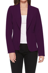 Moa Collection Open front Long sleeves Casual fitted style blazer