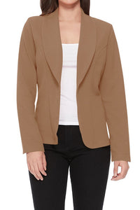 Moa Collection Open front Long sleeves Casual fitted style blazer