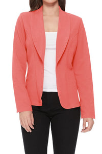 Moa Collection Open front Long sleeves Casual fitted style blazer