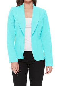 Moa Collection Open front Long sleeves Casual fitted style blazer