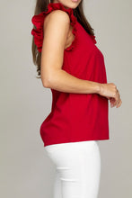 Load image into Gallery viewer, Nuvi Apparel V neck ruffle sleeve Tee shirt