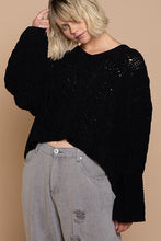 Load image into Gallery viewer, POL V-neck see though twisted crop knit sweater