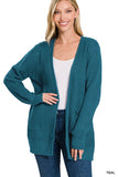 ZENANA Low Gauge Waffle Open Cardigan Sweater