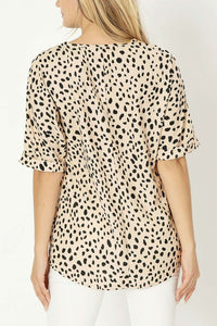 Nuvi Apparel Leopard V neck blouse