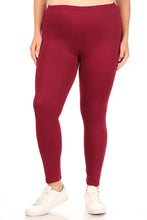 Load image into Gallery viewer, Moa Collection Plus Solid high rise Fitted leggings