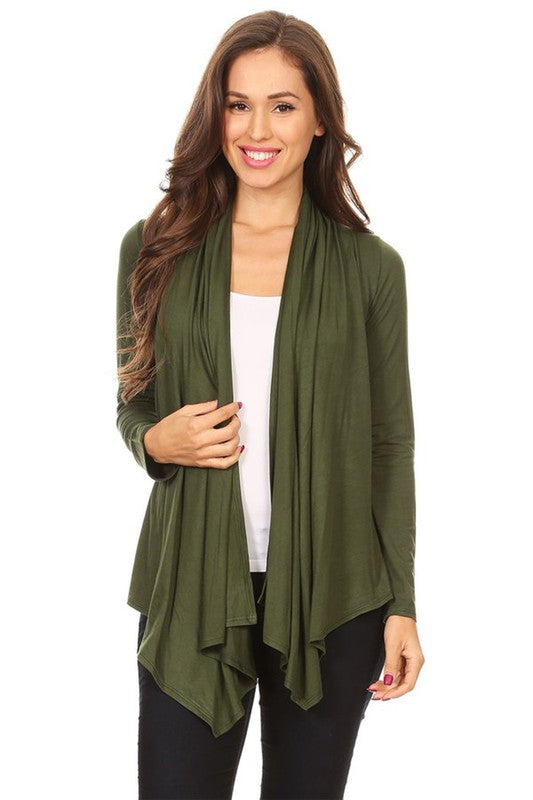 Moa Collection Solid Waist length cardigan in a loose fit