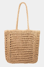 Load image into Gallery viewer, Straw Braided Beach Tote Bag