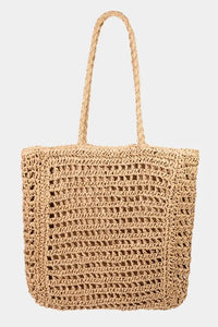 Straw Braided Beach Tote Bag