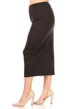 Moa Collection Solid midi skirt in a pencil silhouette