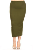 Moa Collection Solid midi skirt in a pencil silhouette