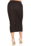 Moa Collection Solid midi skirt in a pencil silhouette