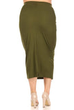 Moa Collection Solid midi skirt in a pencil silhouette