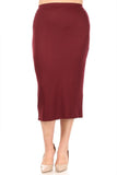 Moa Collection Solid midi skirt in a pencil silhouette