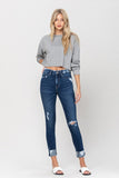 VERVET by Flying Monkey HIGH RISE DISTRESSED CLEAN CUT CROP SKINNY