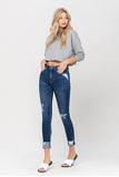 VERVET by Flying Monkey HIGH RISE DISTRESSED CLEAN CUT CROP SKINNY