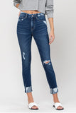 VERVET by Flying Monkey HIGH RISE DISTRESSED CLEAN CUT CROP SKINNY