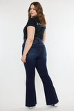 Kan Can USA Plus High Rise Double WB Fray Hem Flare Jeans