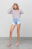 Ripped Frayed Denim Shorts