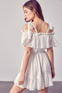 Do + Be Collection COLD SHOULDER RUFFLE DRESS