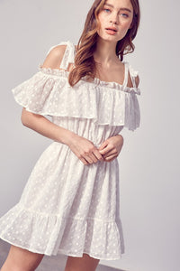 Do + Be Collection COLD SHOULDER RUFFLE DRESS