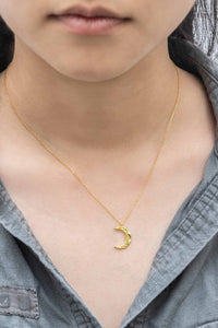 Lovoda Crescent Moon Hammered Necklace