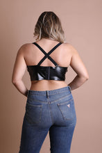 Load image into Gallery viewer, Faux Leather Longline Bralette Plus Size