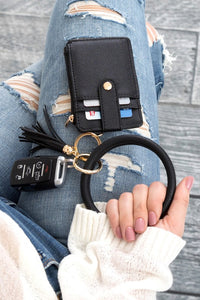 Aili's Corner Key Ring Wallet Bracelet ID Zip Up