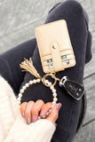 Aili's Corner Pearl Key Ring Wallet Bracelet