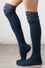 Load image into Gallery viewer, Lace Topped Over the Knee Socks