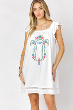 Load image into Gallery viewer, Davi &amp; Dani EMBROIDERED SQUARE NECK MINI DRESS